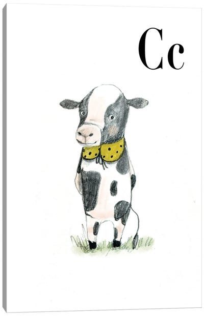 Cow Canvas Art Print - Letter C