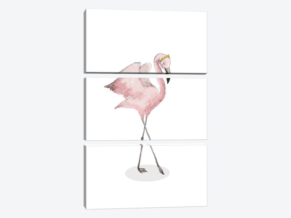 Flamingo I by Paola Zakimi 3-piece Canvas Art