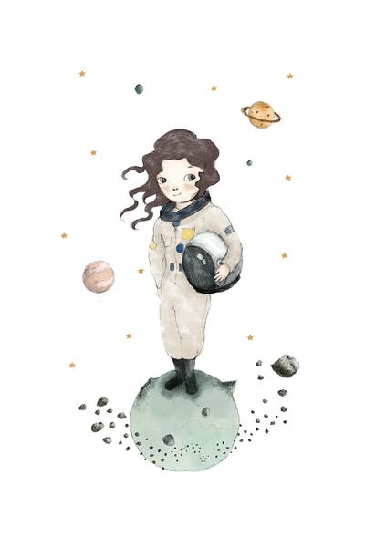 Paola Zakimi: Astronaut Girl Brunette by Paola Zakimi