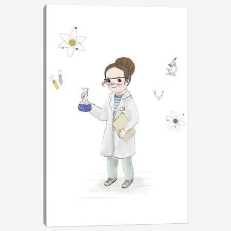 Scientific Girl Canvas Print #PZK34} by Paola Zakimi Art Print