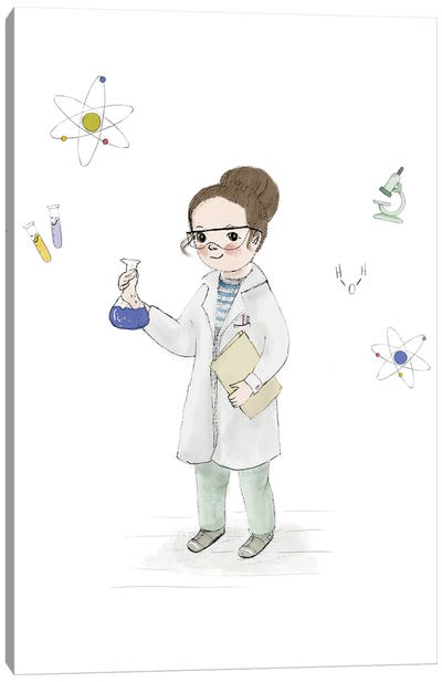 Scientific Girl Canvas Art Print - Paola Zakimi
