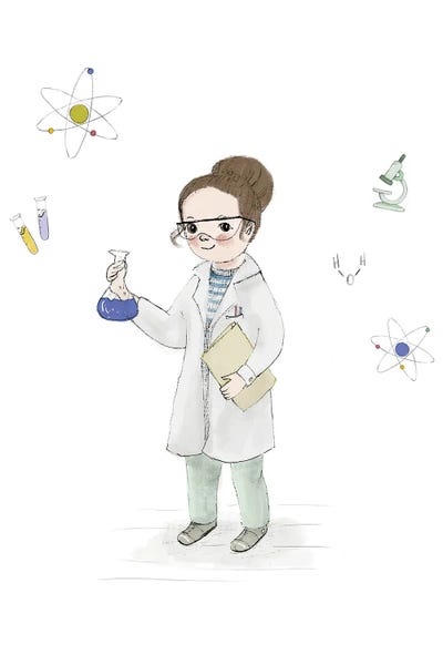 Kids Educational Art: Scientific Girl by Paola Zakimi