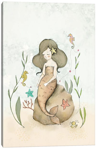 Mermaid Canvas Art Print - Seahorse Art