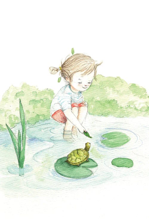 Girl And Turtle