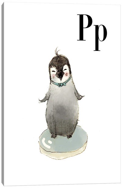 Pinguino Canvas Art Print - Letter P