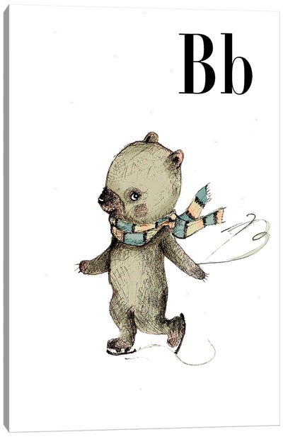 Bear Canvas Art Print - Letter B