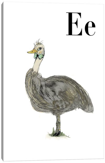 Emu Canvas Art Print - Letter E