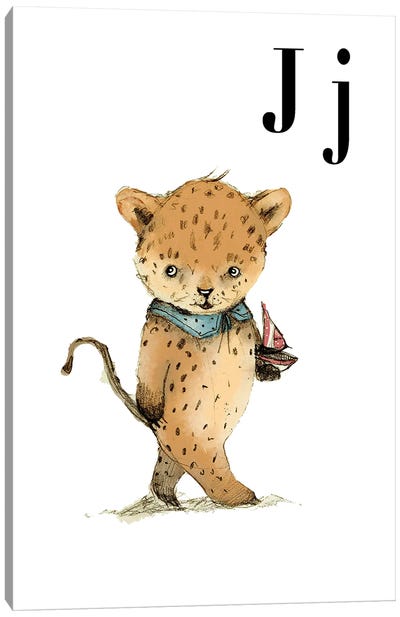 Jaguar Canvas Art Print - Letter J