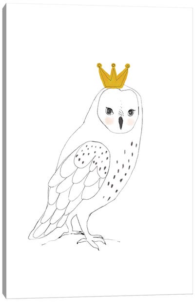 King Owl Canvas Art Print - Crown Art