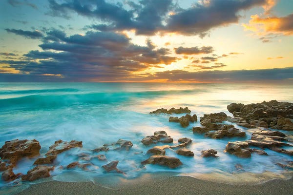 Large Coastal Art - Canvas Prints: Ocean Sunrise by Patrick Zephyr
