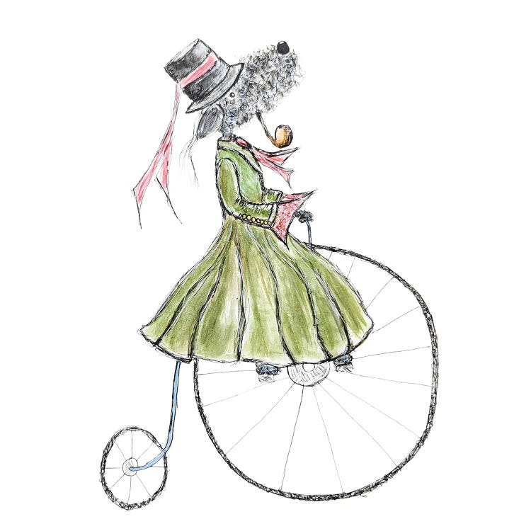 Summer Riding Her Penny Farthing