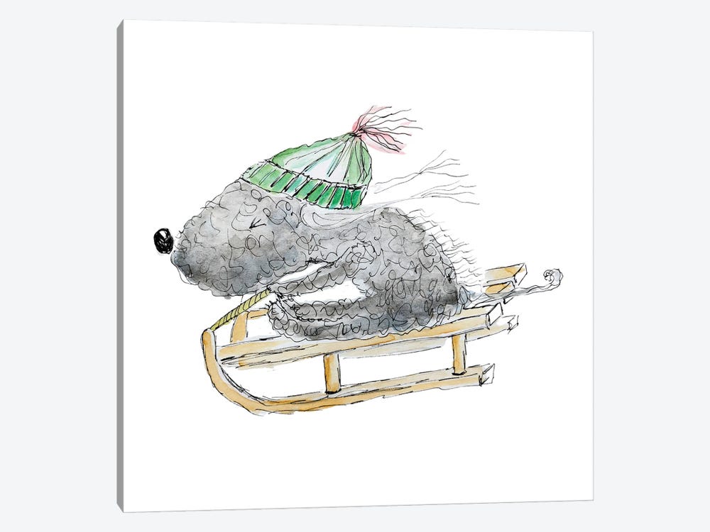 Summer On Her Sledge by The Quaint and Quirky 1-piece Art Print