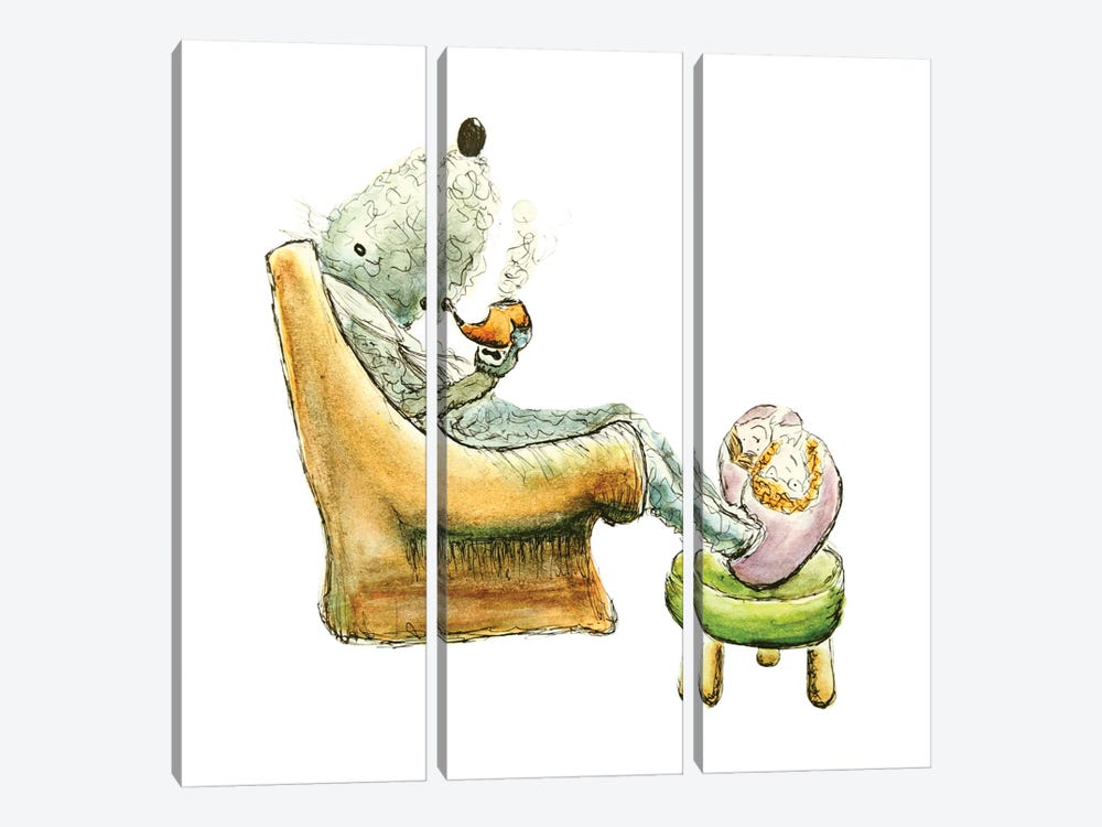 Summer Smoking Her Pipe by The Quaint and Quirky 3-piece Art Print