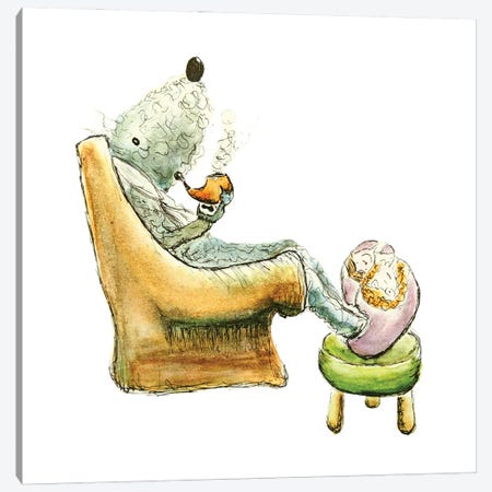 Summer Smoking Her Pipe Canvas Print #QQY18} by The Quaint and Quirky Canvas Print