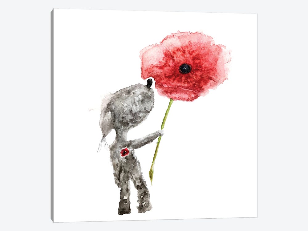 Summer's Poppy by The Quaint and Quirky 1-piece Canvas Art Print