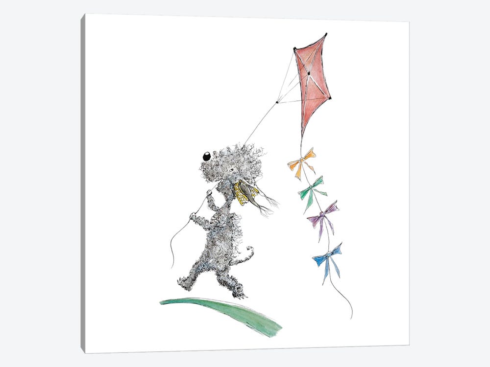 Summer Flying Her Kite by The Quaint and Quirky 1-piece Canvas Art Print
