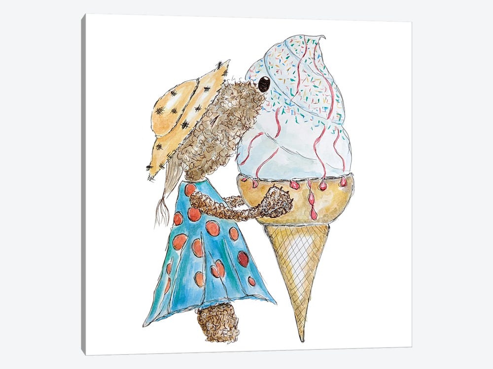 Ice Cream Time by The Quaint and Quirky 1-piece Canvas Art Print