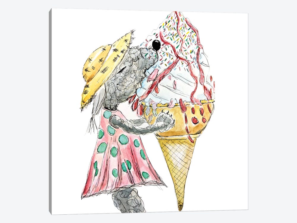 Summer Eating A Cone by The Quaint and Quirky 1-piece Canvas Art Print