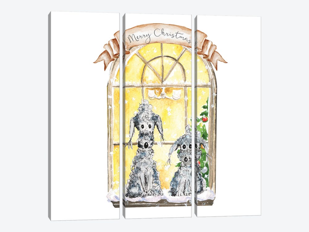 Christmas Window by The Quaint and Quirky 3-piece Canvas Artwork