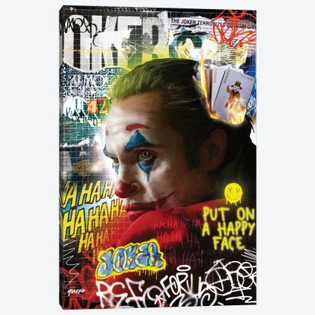 Joker Canvas Print #QXD10} by Quexo Designs Canvas Art