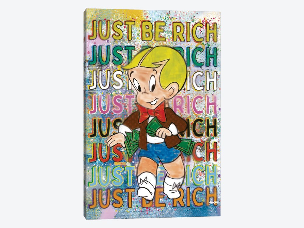 Just Be Rich by Quexo Designs 1-piece Canvas Art Print