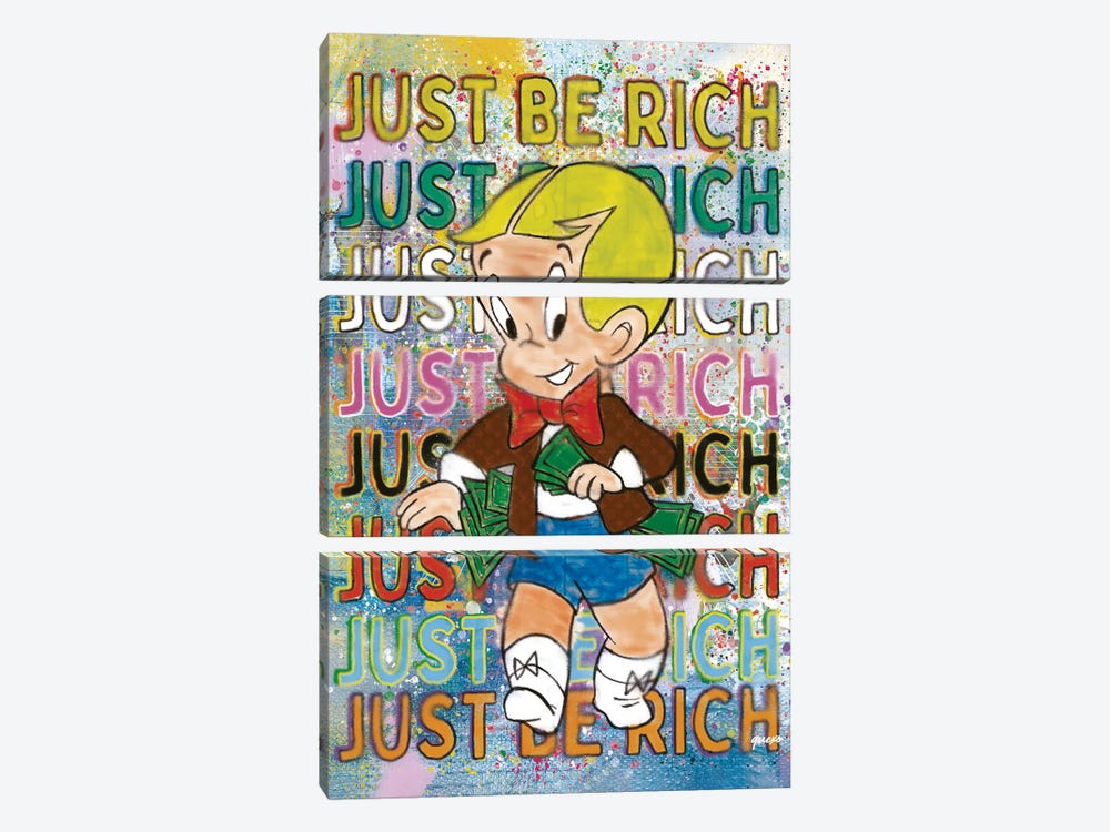 Just Be Rich by Quexo Designs 3-piece Canvas Art Print