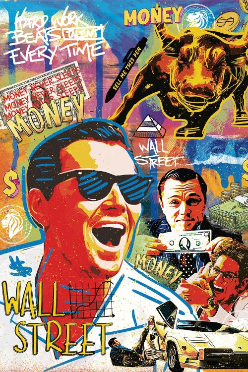 The Wolf Of Wall Street by Quexo Designs canvas print