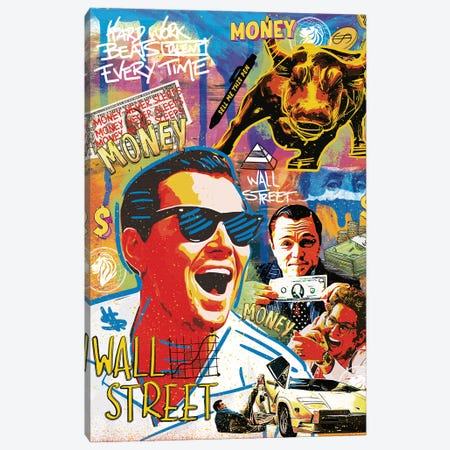 The Wolf Of Wall Street Canvas Print #QXD20} by Quexo Designs Art Print