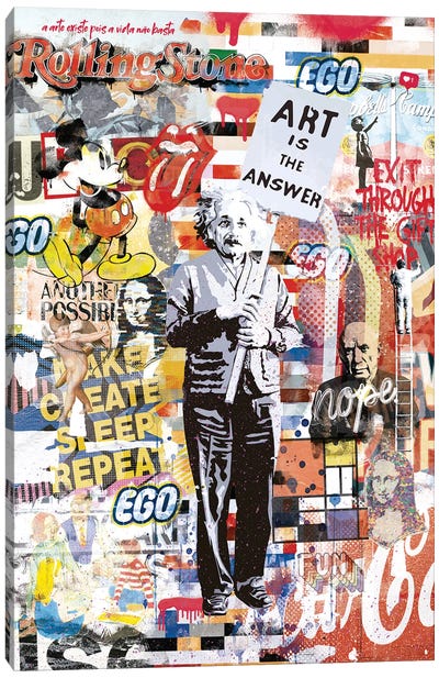 Art Is The Answer Canvas Art Print - Albert Einstein