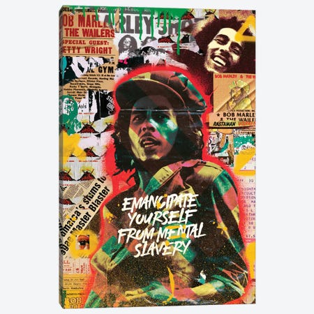 Bob Marley Canvas Print #QXD6} by Quexo Designs Canvas Wall Art