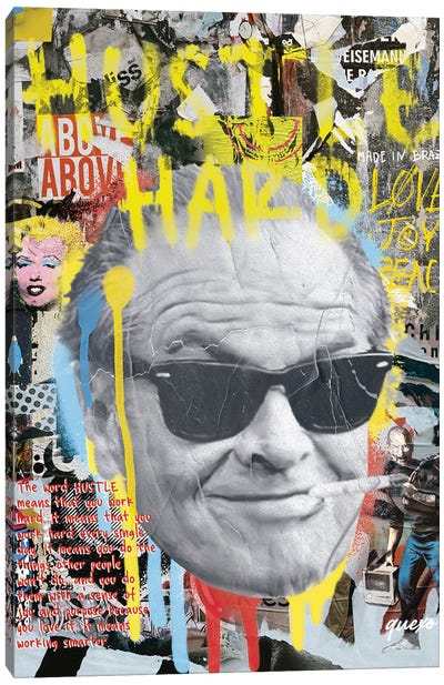 Hustle Hard Canvas Art Print - Jack Nicholson