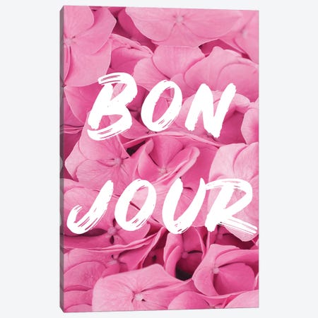 Bonjour in Pink Canvas Print #RAB116} by Grace Digital Art Co Art Print