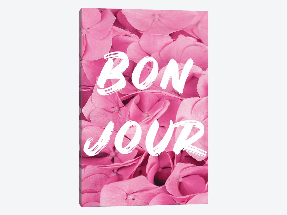 Bonjour in Pink by Grace Digital Art Co 1-piece Canvas Print