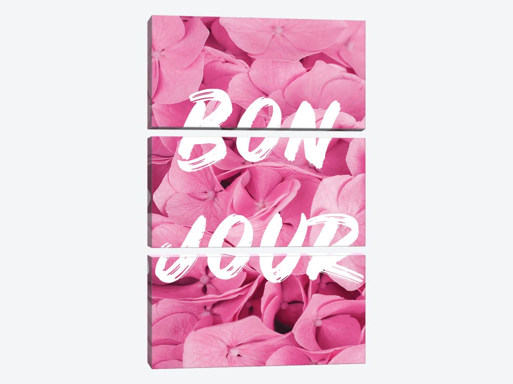 Bonjour in Pink by Grace Digital Art Co 3-piece Canvas Print