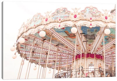 Paris Carousel V Canvas Art Print - Amusement Park Art