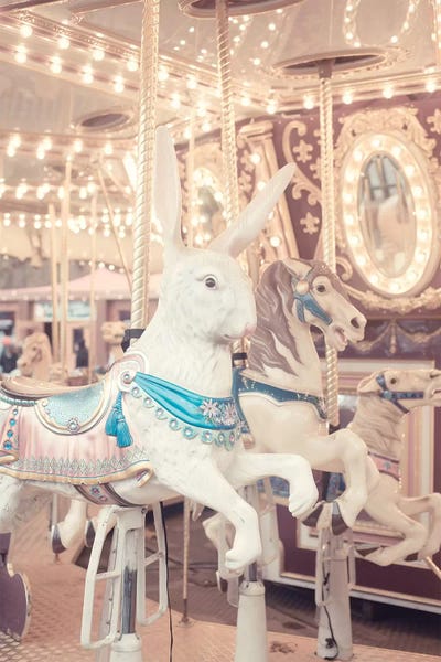 Amusement Parks: Rabbit Carousel by Grace Digital Art Co