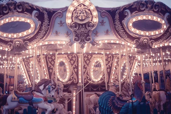Amusement Parks: Winter Carousel by Grace Digital Art Co