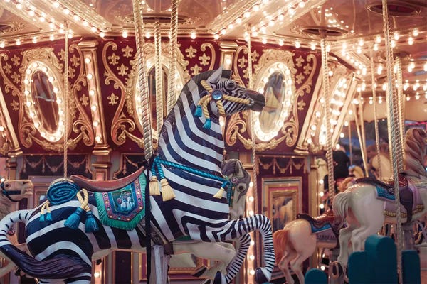 Grace Digital Art Co: Zebra Carousel by Grace Digital Art Co