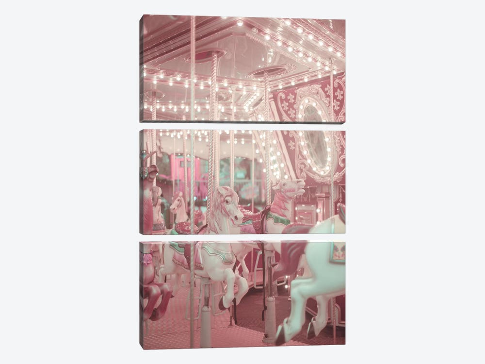 Pastel Pink Carousel by Grace Digital Art Co 3-piece Canvas Print