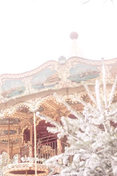 Grace Digital Art Co: Merry Go Round In The Snow by Grace Digital Art Co