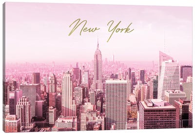 Pink New York Canvas Art Print - Grace Digital Art Co