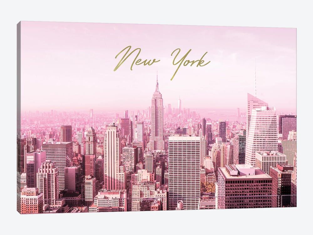 Pink New York by Grace Digital Art Co 1-piece Canvas Wall Art