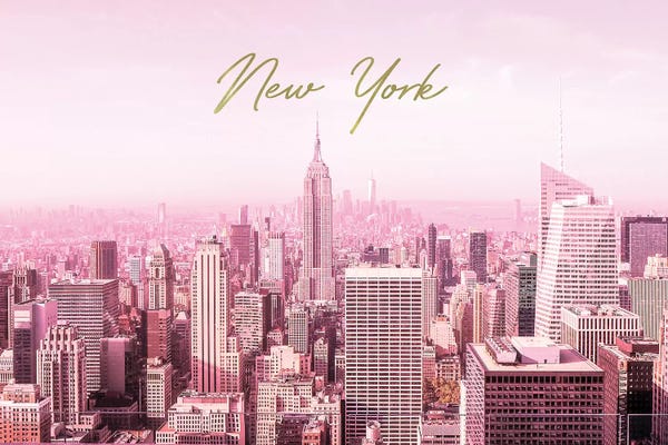 Grace Digital Art Co: Pink New York by Grace Digital Art Co