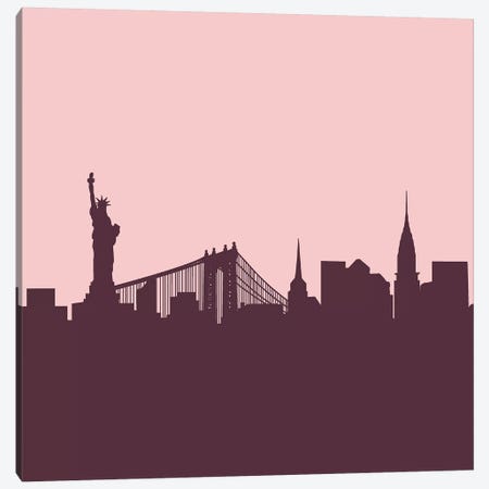 New York Skyline Graphic Print Canvas Print #RAB147} by Ruby and B Canvas Wall Art
