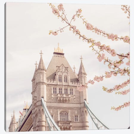 London Tower Bridge In Spring Canvas Print #RAB149} by Grace Digital Art Co Canvas Print