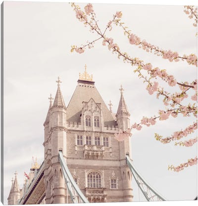 London Tower Bridge In Spring Canvas Art Print - Tower Bridge