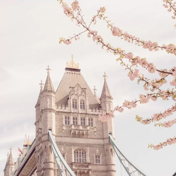 Tower Bridge: London Tower Bridge In Spring by Grace Digital Art Co