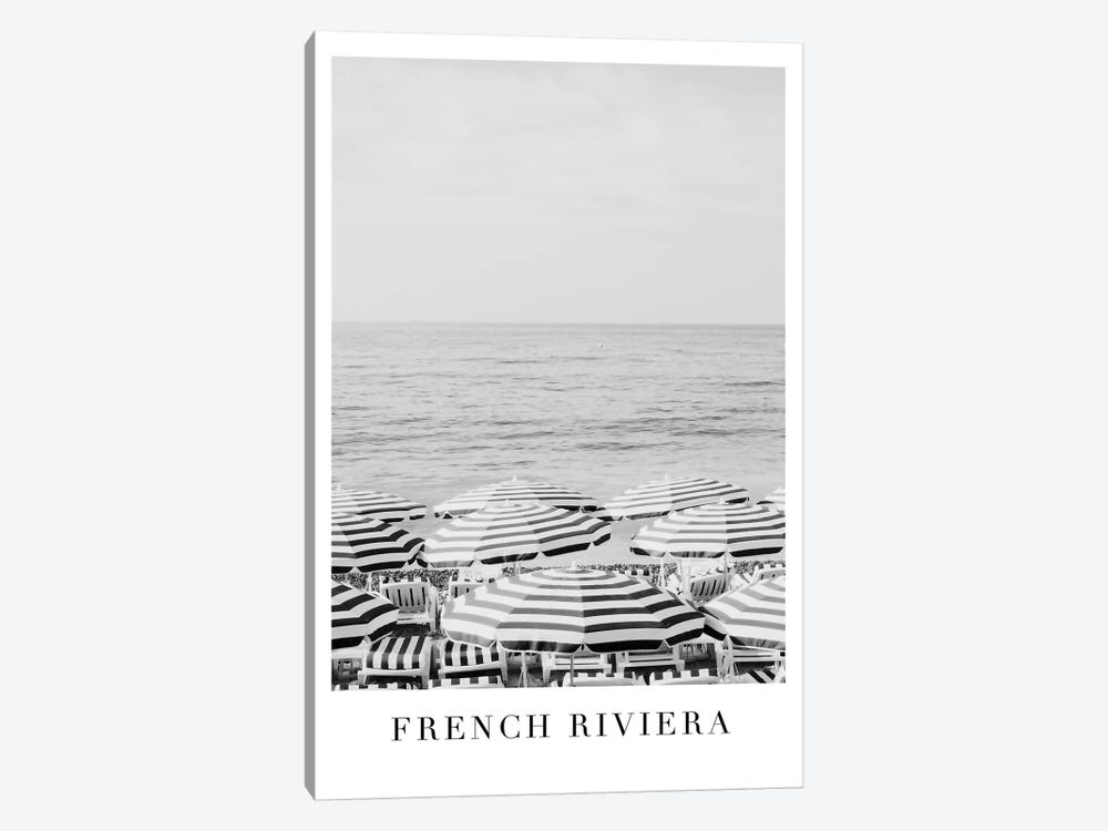 French Riviera Black And White Travel Print by Grace Digital Art Co 1-piece Canvas Art