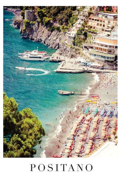 Grace Digital Art Co: Positano Travel Poster by Grace Digital Art Co