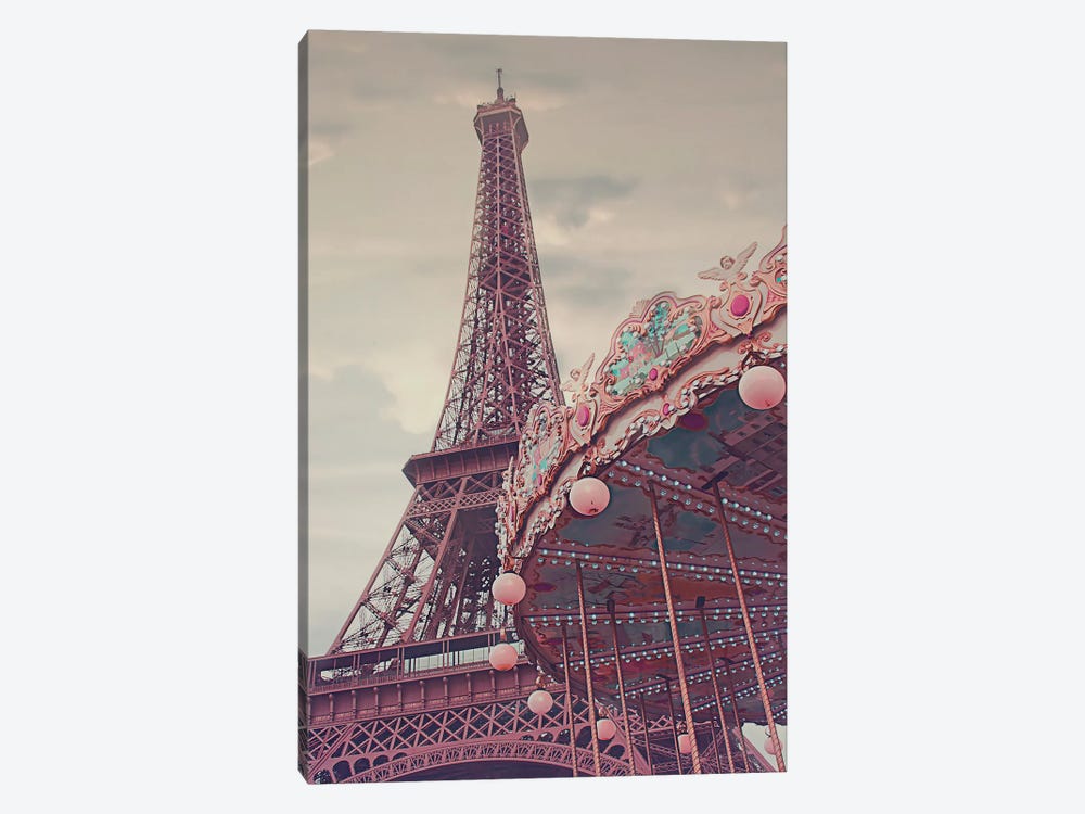 Eiffel Tower Carousel by Grace Digital Art Co 1-piece Art Print